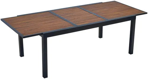 Merxx Paxos Ausziehtisch 180 (240) x 100 cm - Moderner Gartentisch aus Aluminium und Akazienholz - Gartentisch mit ausziehbarer Funktion von 180 auf 240 cm, ideal für gesellige Abende im Freien. Robustes Aluminiumgestell und elegante Akazienholzplatte vereinen Stil und Funktionalität.