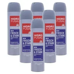 Hidrofugal Men Frisch & Stark Deo Spray 6 x 150ml - Deosprays für Männer: Langanhaltender Schutz gegen Körpergeruch, erfrischender Duft und dermatologisch getestet für optimale Hautverträglichkeit.