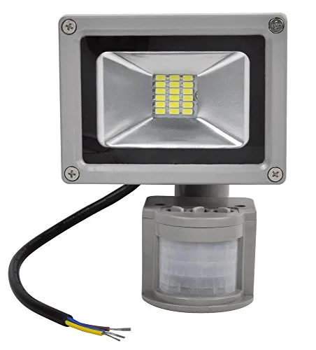 20W LED SMD Strahler Fluter Außen Flutlicht Strahler mit PIR Bewegungsmelder Fluter Wasserdicht IP65 Aluminiumkörper Grau Kaltweiß AC 85~265V