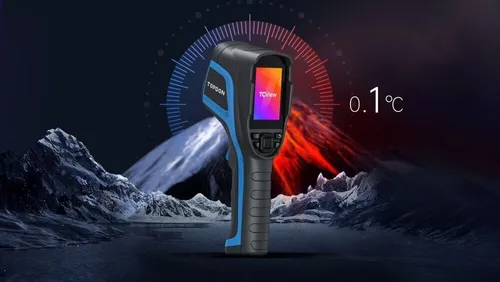 TOPDON Infrarot Wärmebildkamera TC005 - Professionelle Handheld Thermokamera - Wärmebildkameras mit 256x192 IR Auflösung, präzise Temperaturmessung von -20℃ bis +550℃ und bis zu 12 Stunden Akkulaufzeit für längere Einsätze.