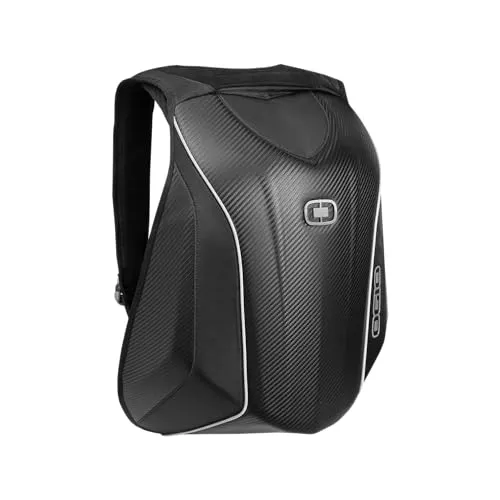 OGIO Rucksack No Drag Mach 5 - Carbonlook Hartschale 24L Silber - Rucksäcke: Perfekt für Motorradabenteuer mit aerodynamischer Hartschale, wasserdicht und ergonomischen Gurten für hohen Tragekomfort.