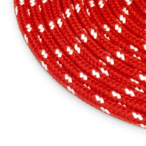 Seiletech.de Polyesterseil | 6mm | 40m | Rot mit Weiss Flecken | Schotseil | Kordel | 16-Fach geflochten | guter Griff