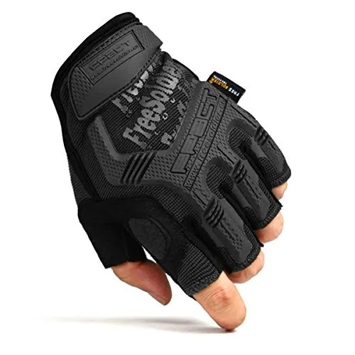 FREE SOLDIER Outdoor Handschuhe Vollfinger Taktische Handschuhe Herren Motorradhandschuhe mit gepolstertem für Fahrrad Airsoft Militär Paintball und andere Outdoor Aktivitäten (Schwarz, L)