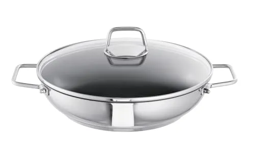 Schulte-Ufer Schmorpfanne Wega 28 cm - Edelstahl-Pfanne mit energiesparendem Allher-Aluminium-Kapselboden und kratzfester Antihaft-Versiegelung, ideal für alle Herdarten einschließlich Induktion.