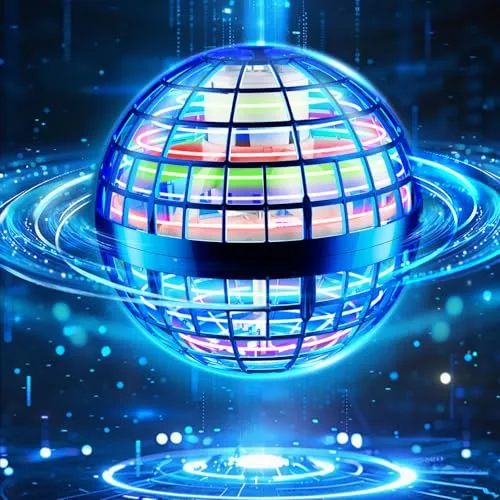 PKBOSS Fliegender Ball Magic Flying Orb Ball,Hand Controlled Hover Schwebender mit LED Licht Flying Spinner Mini Drohne Für Kinder Hover Toy Geschenke für Jungen Mädchen 6-12 Jahre