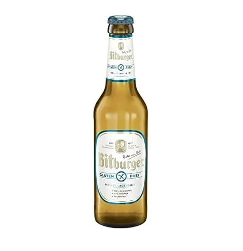 Bitburger Helles Lagerbier, 6 x 330 ml - Helles Bier, 6 Flaschen à 0,33 Liter, glutenfrei und erfrischend mit 5,1% Alkohol, ideal für gesellige Abende.