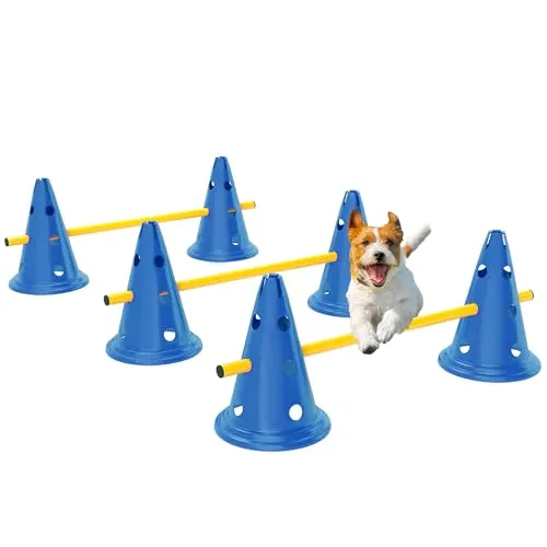 PawHut Agility Set für Hunde – 3-teiliges Trainingsset mit höhenverstellbaren Hürden - Verbessern Sie die Fitness Ihres Hundes mit unserem 3-teiligen Agility Set. Ideal für jedes Trainingsniveau, einfach aufzubauen und sicher in der Anwendung. Perfekt für aktive Hunde und abwechslungsreiche Übungen.