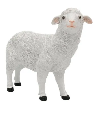 Geschenkestadl Tierfigur Weisses großes Schaf Lamm Gartenfigur Osterlamm 2 Grössen Tierfiguren