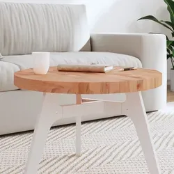 vidaXL Rund Holzplatte Ø60 cm aus massivem Buchenholz - Holzplatten für Beistelltische oder individuelle Möbelprojekte, gefertigt aus hochwertigem massivem Buchenholz für Langlebigkeit und einzigartige Maserung.
