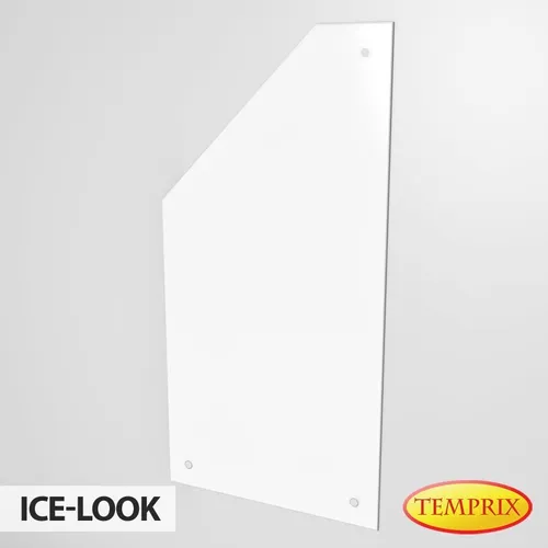 Wärmeschutz aus Glas | Hitzeschutz Ice Look Halmstad Links 1000 x 500 x 6 mm | Wandhitzeschutz Funkenschutz Glas Möbelschutz Wandschutz