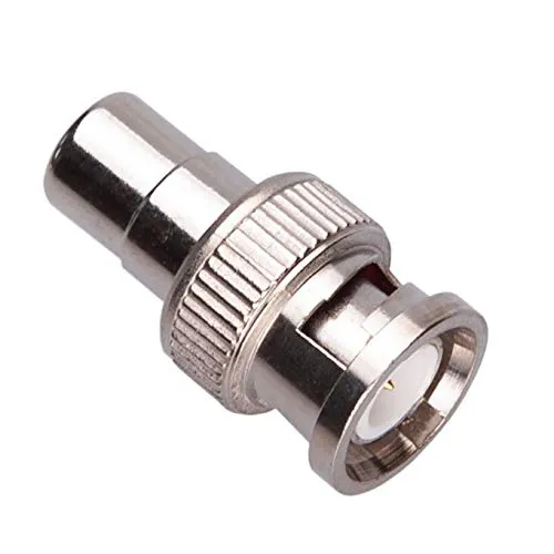 BNC-Stecker auf RCA-Buchse BNC zu RCA Phono Adapter CCTV Coax Coaxial Kupplung Verbinder Stecker Kompatibel mit CCTV Sicherheit Kamera/Surveillance Systems DVRs Cameras Switchers TV-Kabel Vernickelt