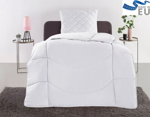 my home Steppbett + Kopfkissen Microlux Set - Bettdecken Set in 135x200 cm und 155x220 cm, mit samtweichem Bezug und optimaler Feuchtigkeitsregulierung für kuschelige Nächte und angenehmes Bettklima.