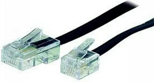 S-Conn RJ11 RJ45-Telefonkabel - 3 m, schwarz und transparent, ideal für schnelle Internetverbindungen und Telefonanschlüsse