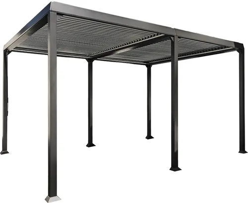 Lamellenpavillon Cannes - Pavillon mit individuell einstellbaren Lamellen, robustes pulverbeschichtetes Aluminium und inklusive Montagezubehör für einfache Installation.