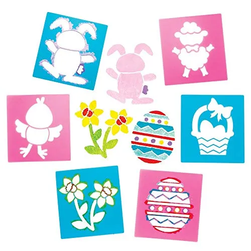 Baker Ross AW149 Schablonen „Ostern“ (6 Stück) – Bastelidee zu Ostern für Kinder zum Verzieren und Gestalten