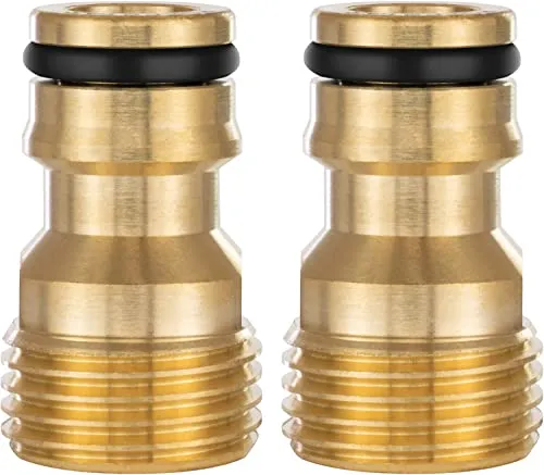 Poppstar 2er-Set Wasserhahn-Adapter mit 1/2 Zoll Außengewinde und Steckkupplung für Gartenschlauch (kompatibel mit Gardena Stecksystem)