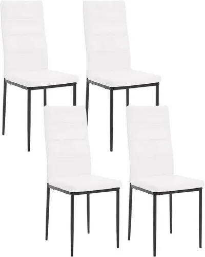 Woltu 4-Fußstuhl Set mit hoher Rückenlehne - 4-Fuß-Stühle mit ergonomischer Rückenlehne, bequemem Sitz und pflegeleichtem Kunstlederbezug - ideal für Esszimmer, Wohnzimmer oder Konferenzräume.