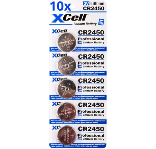 XCell 50x CR2450 Lithium-Knopfzelle 3V - Batterien: 50x CR2450 Lithium-Knopfzelle mit langer Lagerfähigkeit und geringer Selbstentladung - ideal für Uhren, Taschenrechner und mehr.