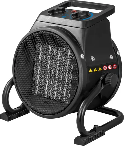 Guede GEH 2000P Heizlüfter - Heizstrahler mit 2000 Watt und 3 Heizstufen, ideal für schnelles Aufheizen kleiner Räume. Mit Thermostat und Überhitzungsschutz für maximale Sicherheit und einfache Temperaturregulierung.