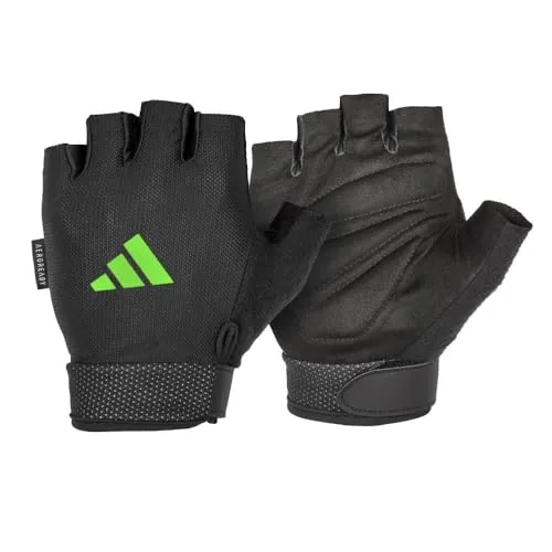 adidas Unisex-Adult Essential verstellbare Handschuhe-Grün/S, Schwarz, S
