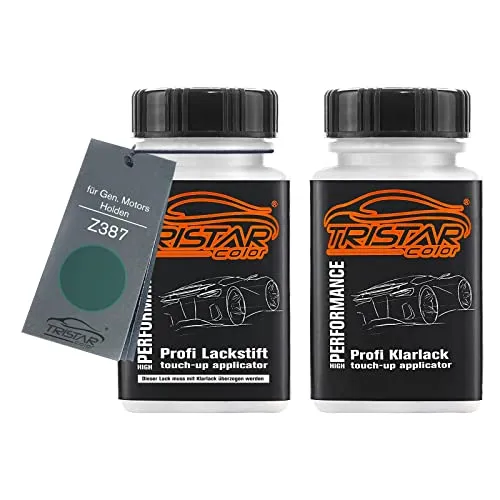 TRISTARcolor Autolack Lackstift Set für Gen. Motors/Holden Z387 Jade Green Perl Basislack Klarlack je 50ml