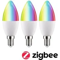 Paulmann 29152 Home LED-Leuchtmittel E14 RGBW 5W - Energiesparlampe im 3er-Set mit Zigbee 3.0 Kompatibilität, ideal für stimmungsvolles Licht in jedem Raum. Wählen Sie zwischen Warmweiß, bunten Farben und Effekten.