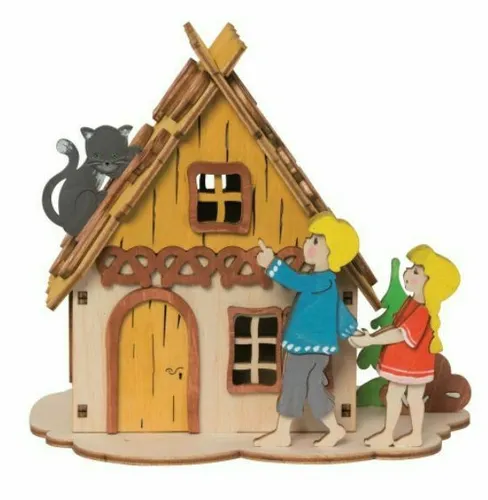Bastelset Kuhnert Hobaku Spardose Hänsel und Gretel aus Holz - Sonstige, kreatives Bastelset für Kinder ab 3 Jahren, fördert die Feinmotorik und Kreativität beim Zusammenbauen der niedlichen Spardose.