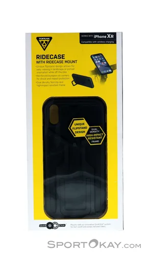 TOPEAK Handyhalterung RIDECASE für iPhone XR - Fahrradtaschen - Praktische Lenkerhalterung für iPhone XR, ideal für Navigation und Freisprechfunktionen während der Fahrt.