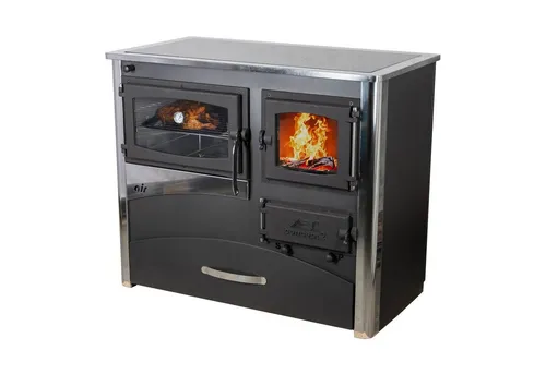 ABC Concept 2 Air Kaminofen mit Backfach und Herdplatte - Kaminofen mit 11,6 kW, Glaskeramik Kochfeld und Edelstahl-Backfach. Ideal zum Heizen und Kochen ohne Strom. Hohe Energieeffizienz und moderne Optik.