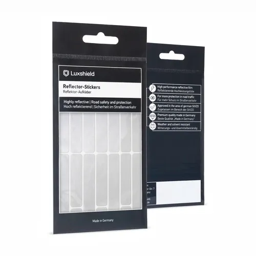 Luxshield Reflektoren Sticker Set silber - Streifen - für Fahrrad Roller