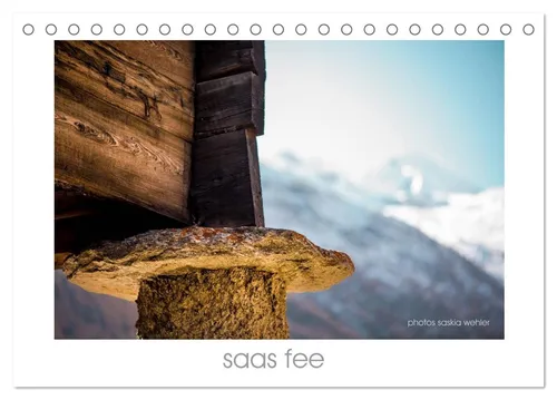 CALVENDO Wandkalender Saas Fee 2026 - Wandkalender im DIN A5 Format mit 12 beeindruckenden Herbstbildern von Saas Fee, umweltfreundlich aus FSC-zertifiziertem Papier und in Deutschland gefertigt.