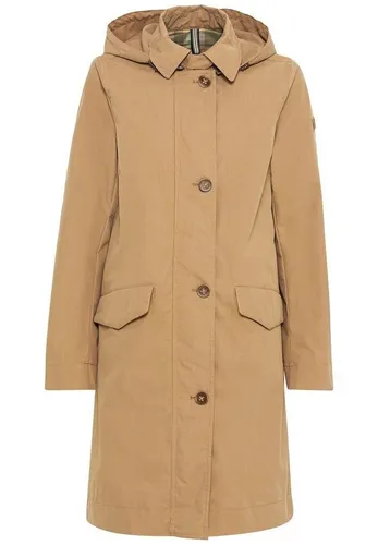 Camel Active Übergangsmantel in Beige - 44 - Funktionsjacke mit Kapuze, ideal für wechselhaftes Wetter, ausgestattet mit Pattentaschen und einem eleganten, geraden Schnitt.