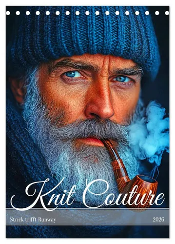 CALVENDO Wandkalender Knit Couture - Strick trifft Runway (Tischkalender 2026 DIN A5 hoch)