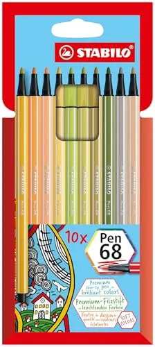 STABILO - Premium-Filzstift - Pen 68-10er Pack - soft colors