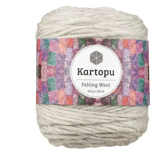 Filzwolle 100gr Knaul,uni+Color,100m Lauflänge, 100% Schurwolle, Mengen und Farbe frei wählbar (hellgrau 1009)