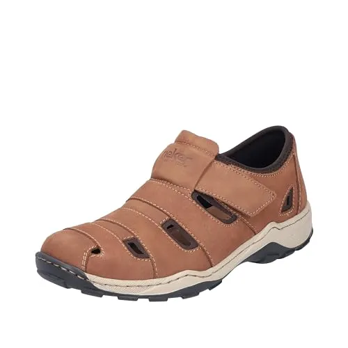 Rieker Herren Halbschuhe 08067 - Slipper & Mokassins für Herren, mit weicher Decksohle und Komfortweite Easy Way, ideal für hohen Tragekomfort dank Klettverschluss.