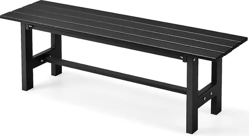 COSTWAY Gartenbank wetterfest, 2-Sitzer bis 300kg belastbar in schwarz von Costway