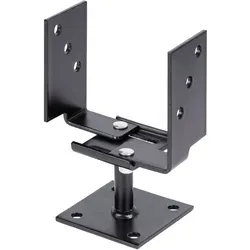 Alberts 215552 U-Pfostenträger - breitenverstellbar - Typ375 - schwarz - Zaunpfosten, breitenverstellbar von 71-131 mm, sorgt für Stabilität und Haltbarkeit bei Ihren Bauprojekten. Vertrauen Sie auf Alberts für Qualität und Sicherheit!