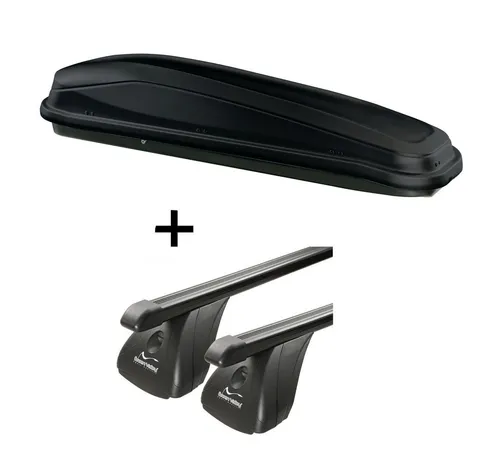JUEASY300 Skibox + VDP Dachträger für VW Golf VII - Praktisches Set: 300L Skibox und robuster Dachträger für VW Golf VII (ab 2012). Ideal für bis zu 6 Skier oder 2 Snowboards. Einfache Montage und viel Stauraum für Ihre Reisen.