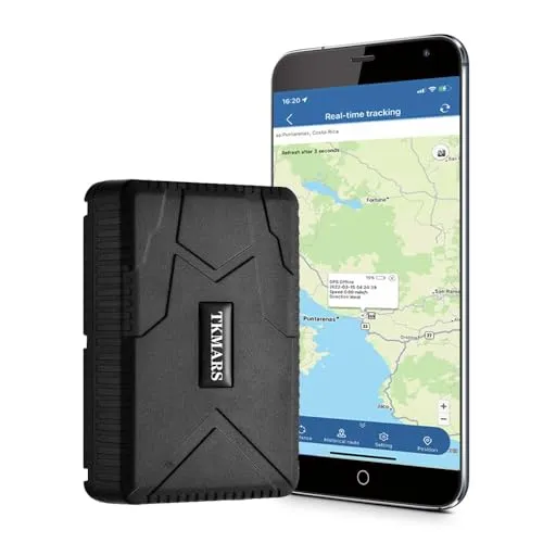 TKMARS Auto GPS-Tracker, 7800mAh Lange Akkulaufzeit, 4G, magnetisch, wasserdicht, Echtzeit GPS Tracker mit Ortung, mehrere Alarmmodi, kostenlose App ohne ABO