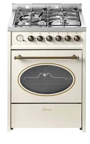 Gas Standherd 60 cm Kochfeld Gasgriil,Drehspieß Range Cooker Gurari GCH G 614 CR