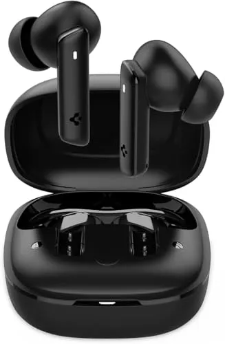 Spigen Audio True Wireless SA-TW P20 kabellose In-Ear Ohrhörer mit 30 Stunden Spielzeit, bis zu 40dB 3 Multi-Mode ANC Pro, EQ-Anpassung, 6 Mikrofone, Gaming-Modus, LCP Graphen-Treiber, IPX5 - Schwarz