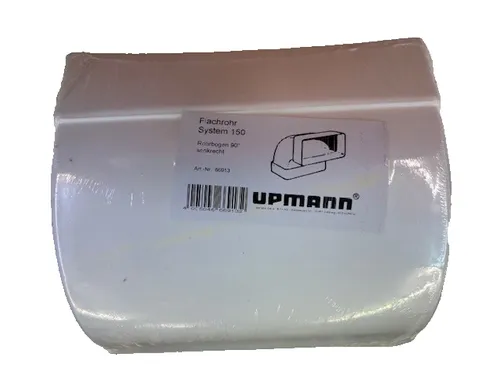 Upmann Flachkanalbogen 90° senkr., System 150, weiß 66913