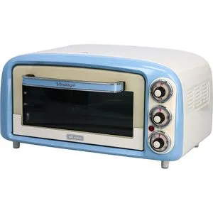 Ariete Minibackofen 979 Vintage - 1380 Watt, 18 Liter, blau, perfekte Gar-Backergebnisse mit Timer und ideal für Pizzabacken