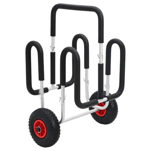 vidaXL SUP Trolley für 2 Surfbretter - Surfen: Robuster Aluminium-Trolley mit gepolstertem Rahmen für sicheren Transport von 2 SUPs, ideal für verschiedene Geländearten.