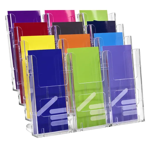 DIN Lang (99x210mm) Tischprospekthalter mit 12 Fächern / Prospektständer