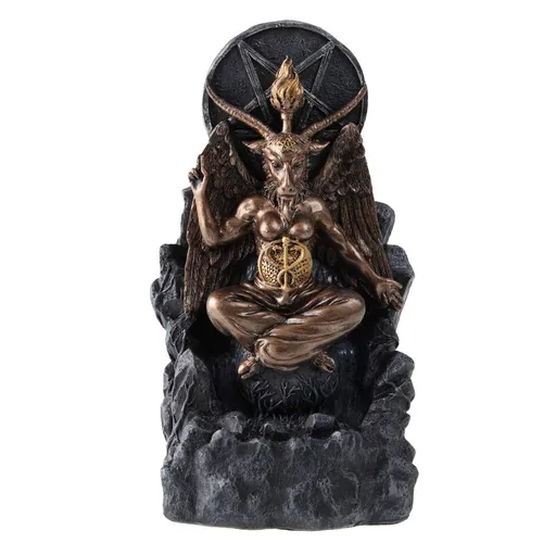 Baphomet Antiquity Backflow Incense Burner - Gothic Ornament für Liebhaber des Okkulten, beeindruckende Rückfluss-Design für ein faszinierendes Aroma-Erlebnis.
