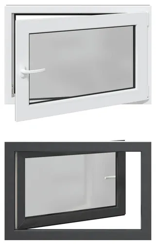 vidaXL Kellerfenster RISOR Anthrazit 90 x 50 cm PVC und Glas - Modernes Untergeschossfenster aus PVC und Glas, das Licht ins Dunkel bringt und stilvolle Akzente setzt. Mit praktischem Kipp- und Drehmechanismus für optimale Belüftung. Ideal für eine helle und einladende Atmosphäre.