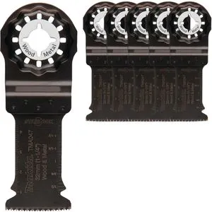Makita Tauchsägeblatt TMA047, 32 x 50mm, 5 Stück - Säbelsägeblätter für präzises Schneiden in Holz, Aluminium und Kunststoff. Mit Starlock System für schnellen, werkzeuglosen Wechsel und gelaserter Tiefenskala für exakte Eintauchtiefen.