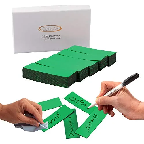 ECENCE Magnetstreifen beschreibbar 75 Stück von ECENCE